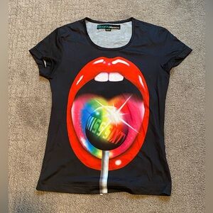 rainbow vintage lollipop & lips miss sixty baby tee!! size M